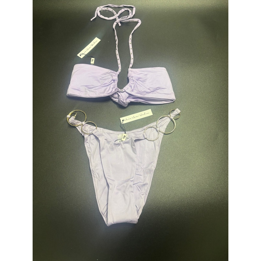 Monica Hansen Beachwear NWT Bikini Top/Bottom Set Lavender/Purple Size Small